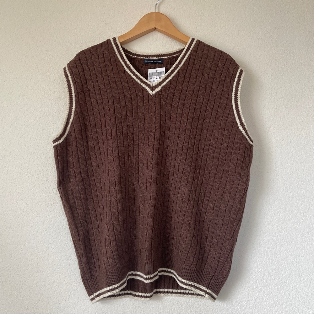 Brandy Melville Oversized Brown Sweater Vest